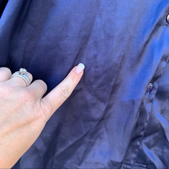 Victoria’s Secret navy slinky button down sleep shirt MEDIUM - Picture 5 of 5